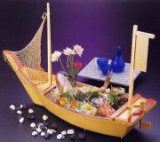 Photo:  Price limited Japanese ship shaped dish up plateFUNAMORI Nashichnami with cover net Free shipping