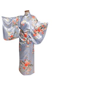 Photo: Japanese Kimono dress desine pattern flowar and  elegance brue Free shipping 