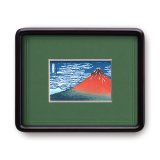 Photo: Ukiyoe Red FUJI  made wood printing finish with frame free shipping 