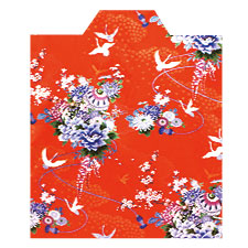 Photo: Japanese Kimono dress desine pattern bell and crane Red Freeshipping 