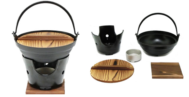 Photo: Enjoy one person pot in the professional kaiseki craftsmanship hearth pot 18cm stove fire bowl with a set ( solid fuel use type )